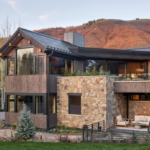 An Aspen home with Red Mountain in the background